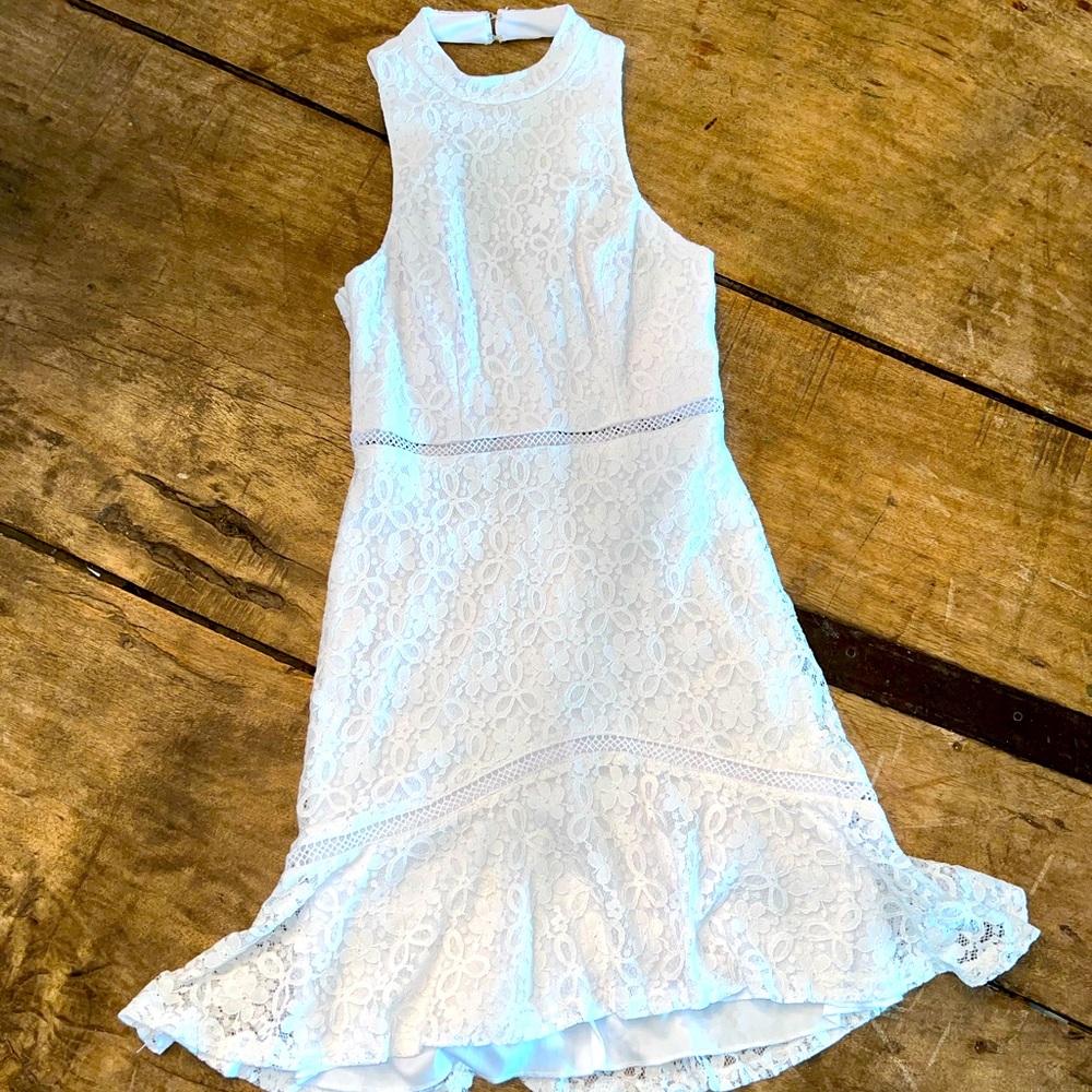 Cottage Jodi Kristopher Skater Dress Lace Halter Neck